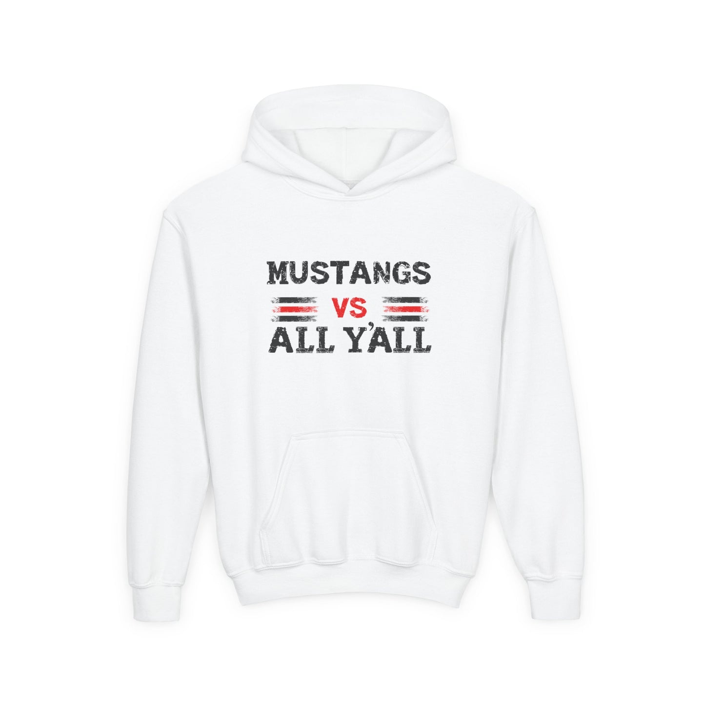 Mustangs vs All Y'all Youth Hoodie | Cozy Sweatshirt for Kids | Fun Gift for Sports Fans | School Spirit, Back to School, Birthday