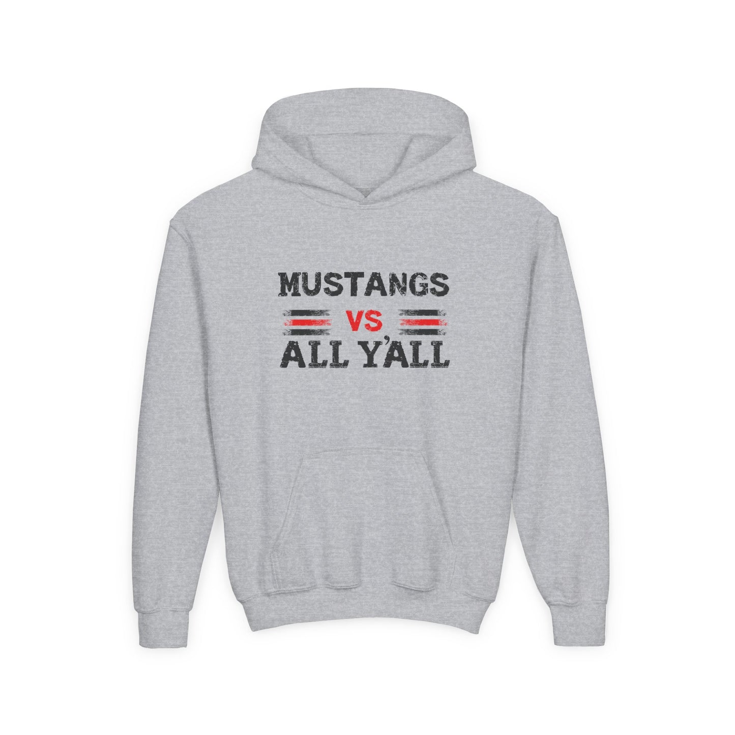 Mustangs vs All Y'all Youth Hoodie | Cozy Sweatshirt for Kids | Fun Gift for Sports Fans | School Spirit, Back to School, Birthday
